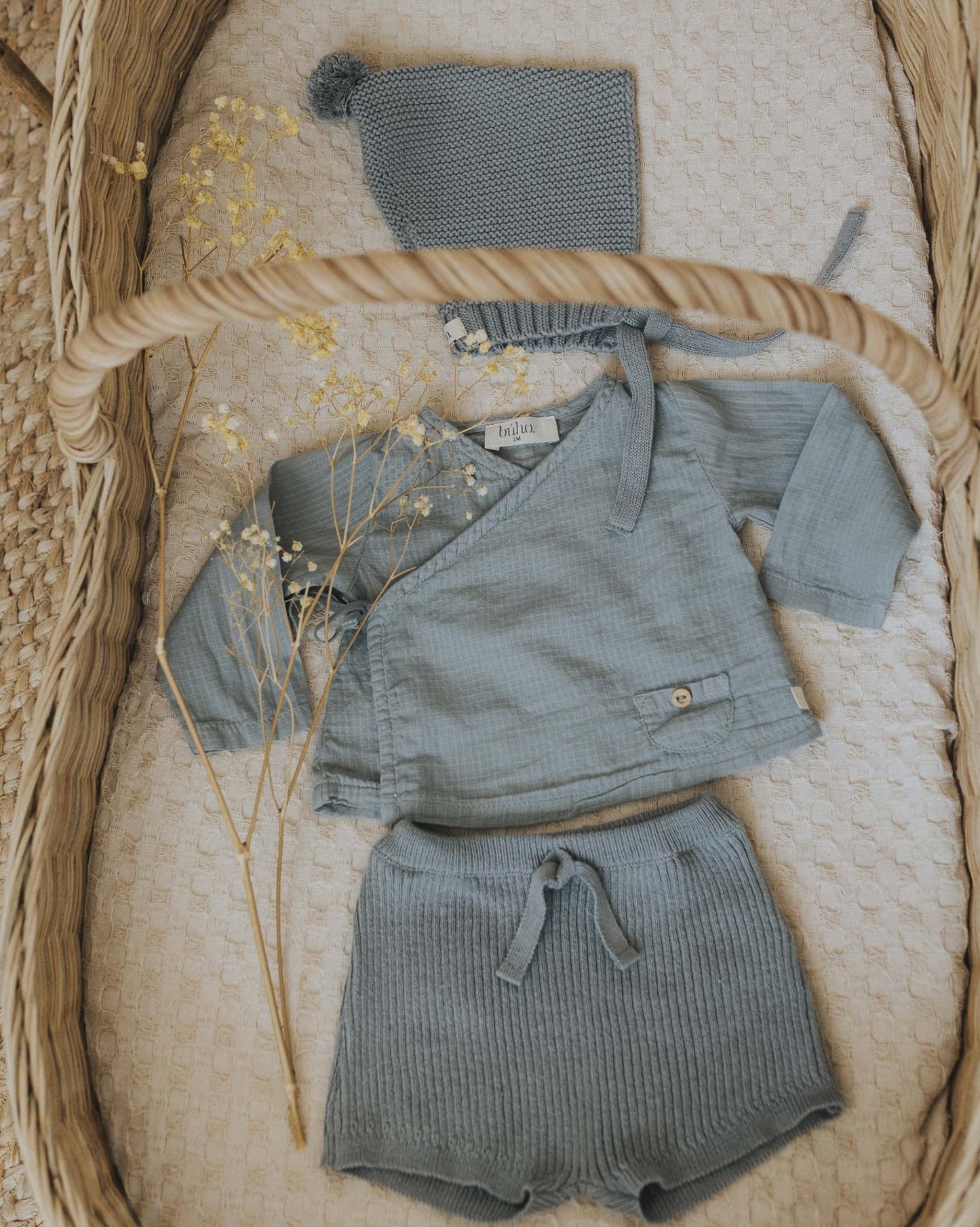 Cardigan croisé bébé voile de coton | Eucalyptus - SMART Babyshop - Buho