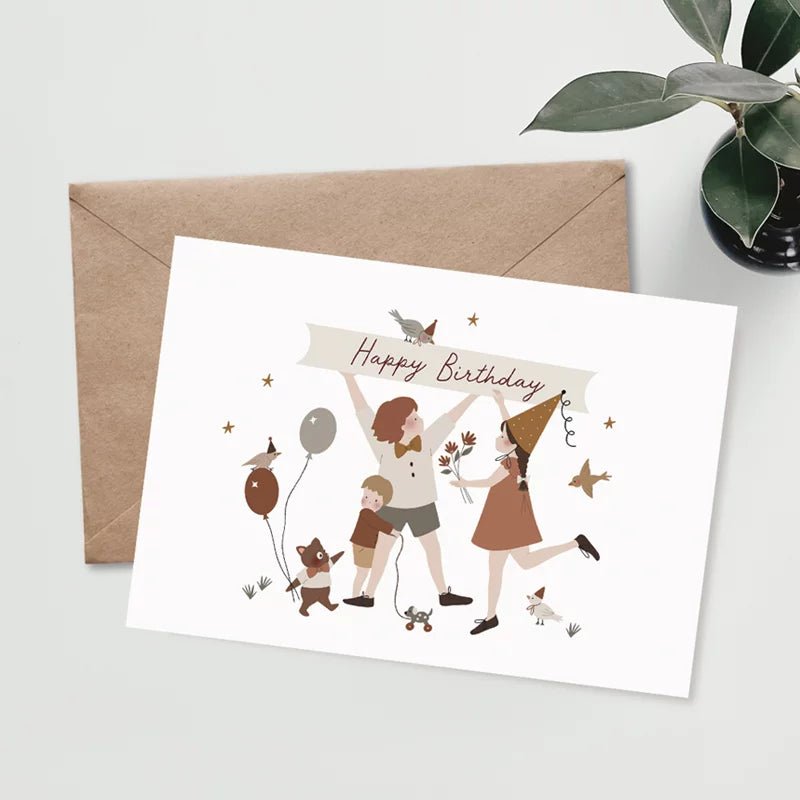 Carte Happy birthday (+enveloppe) - SMART Babyshop - Atelier Oranger