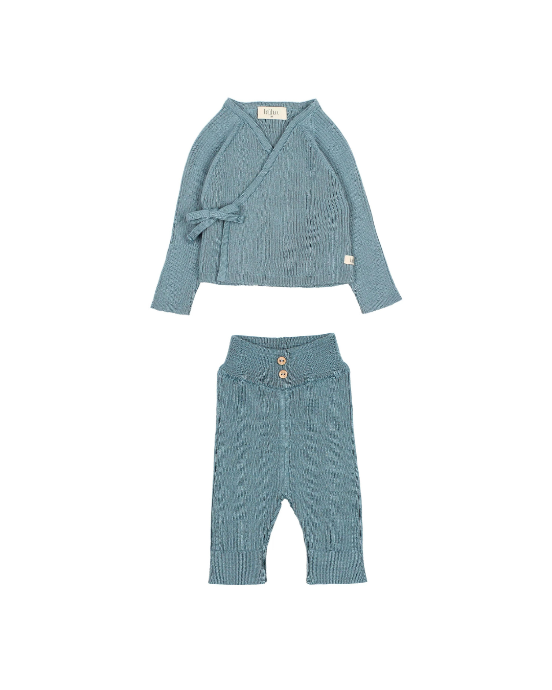 Ensemble cardigan + pantalon maille | Blue Garda
