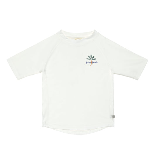 T-shirt de bain manches courtes | Palmiers blanc