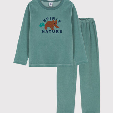 Pyjama ours en velours | Vert Brut