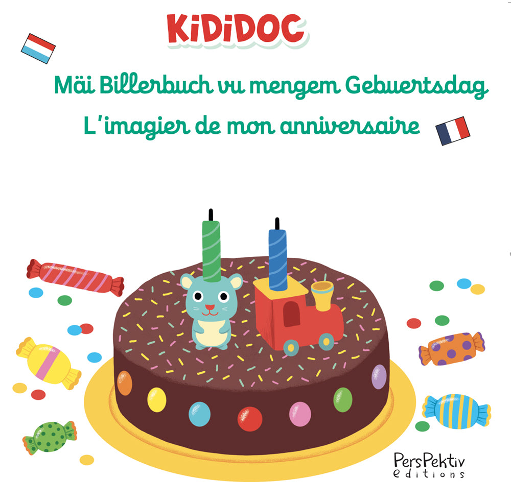 Livre | Kididoc Maï Billerbuch vu mengem gebuertsdag / L'imagier de mon anniversaire (bilingue LU-FR)